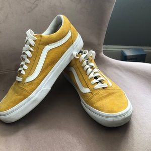 yellow suede vans barely worn